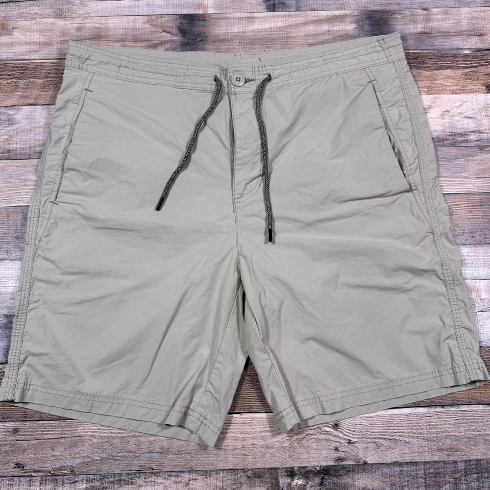 Union Bay Mens Drawstring Casual Shorts Size 38‎ Tan Beige Cotton Blend Stretch